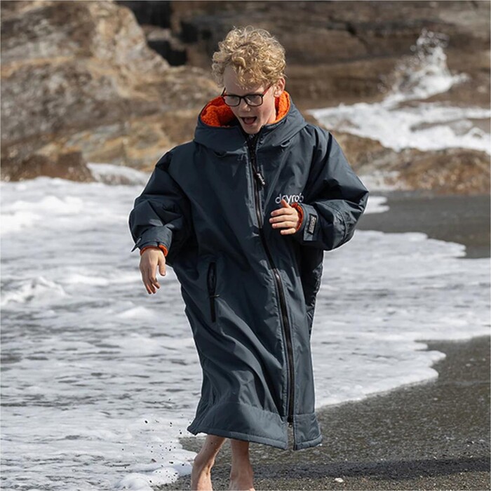 2024 Dryrobe Advance Junior Cambio De Manga Largo Robe V3KSLSDA - Gris Oscuro / Orange